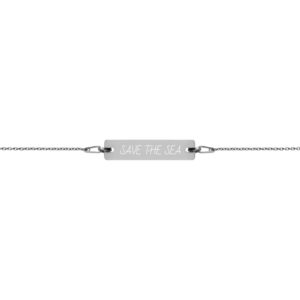 Engraved Silver Bar Chain Bracelet